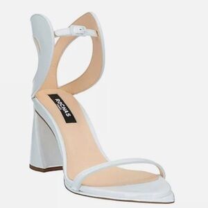 Rochas Patent Leather White Heel